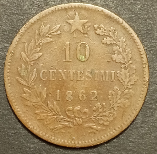 Centesimi lire valore 1862 - 10,