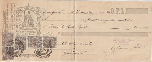 1941 grottaferrata cambiale - 1941, da